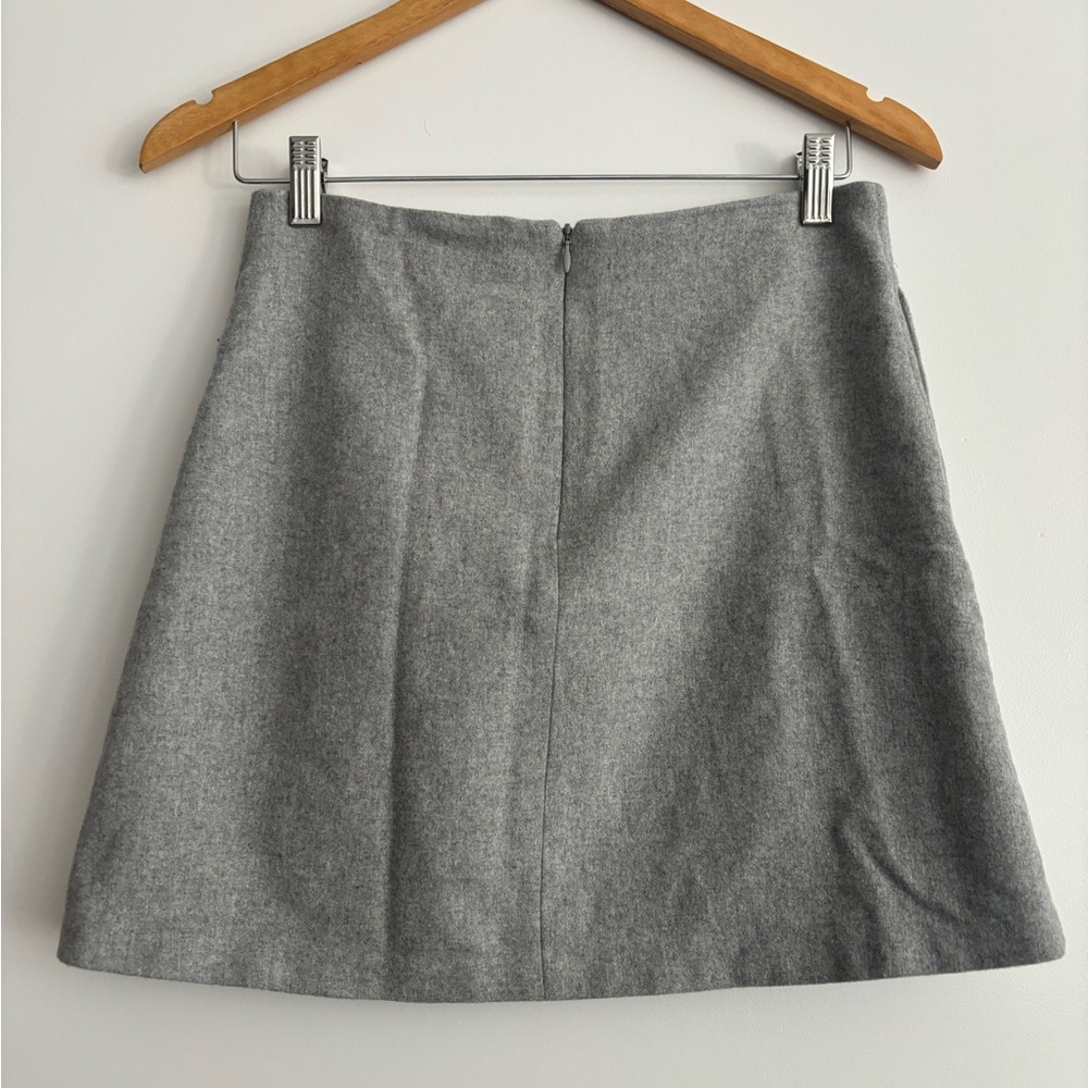 Aritzia Wilfred Wool Cashmere Blend Mini Skirt Grey Size 6